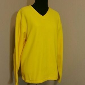 Womens Gap Fleece Yellow Shirt Sz XS V Neck